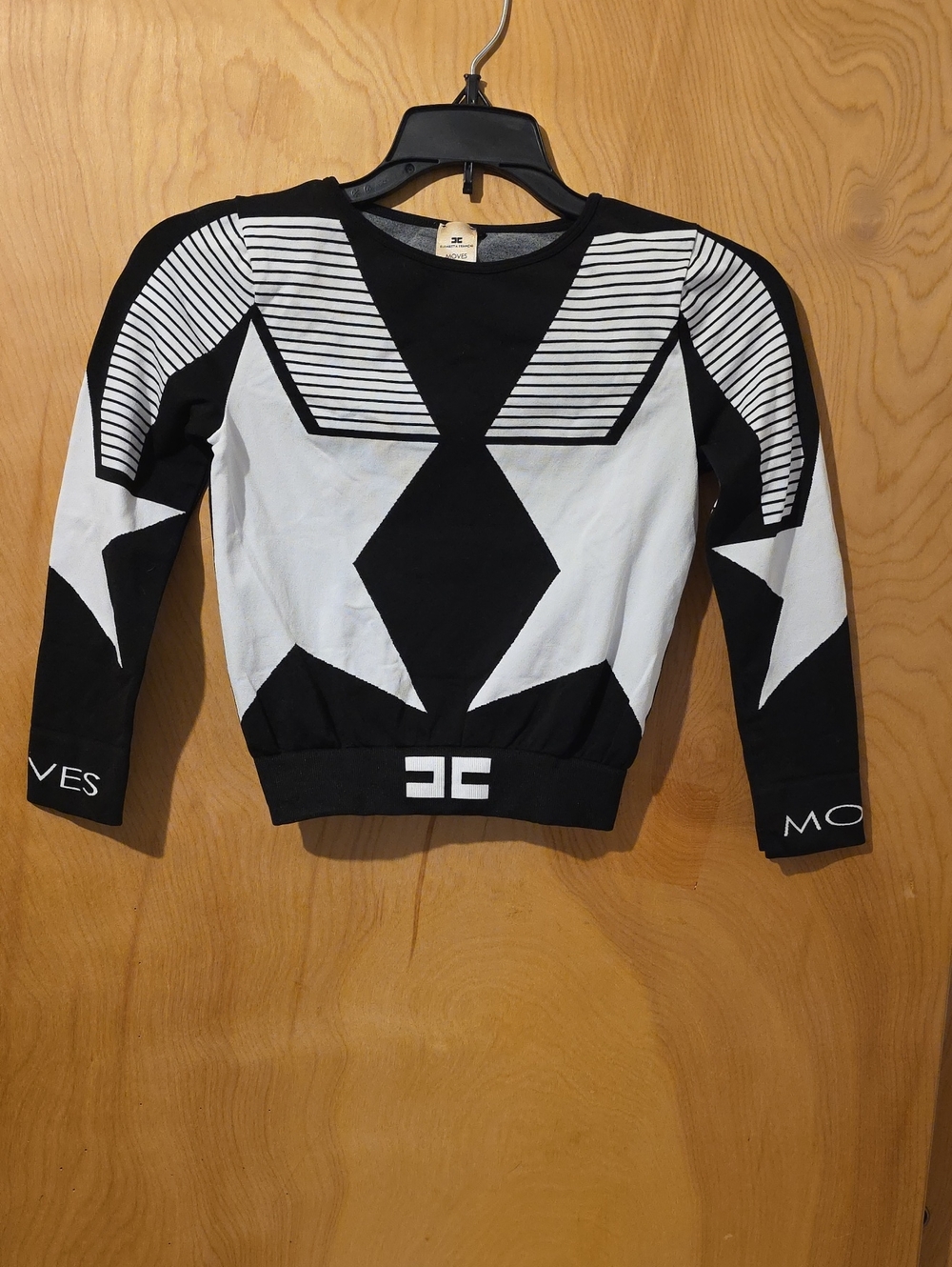 Elisabetta Franchi Womens Black & White Cropped Sports Top Size 40